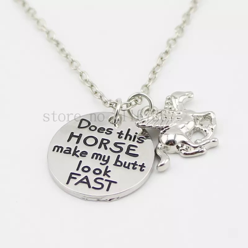 Does this horse make my butt look fast Necklace